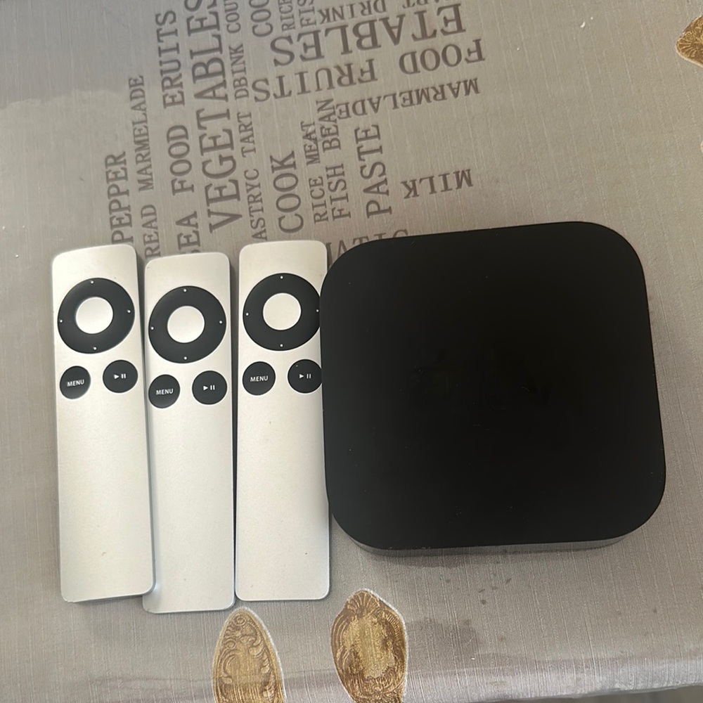 Apple TV Console with Remote - Black and Silver Apple TV 3 serial no